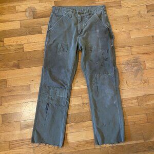 Hand-Repaired Olive Green Carhartts W28